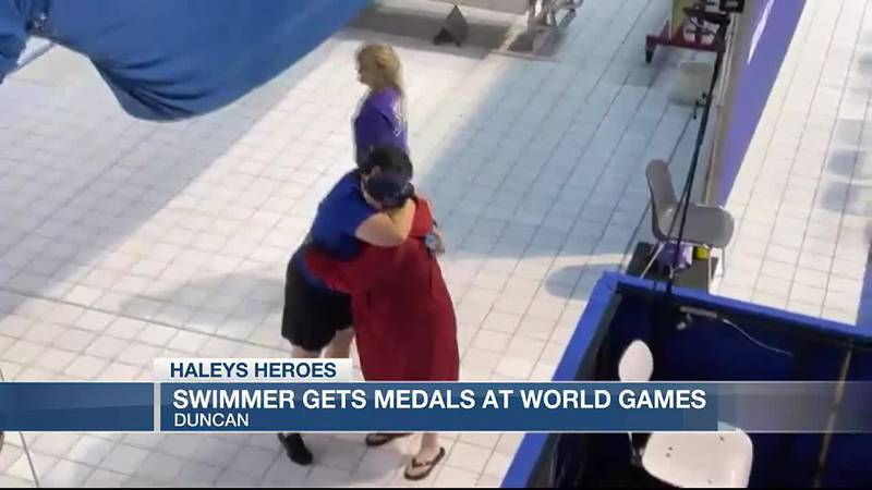 A Duncan swimmer is coming home from the Special Olympic World Games with two silver medals.