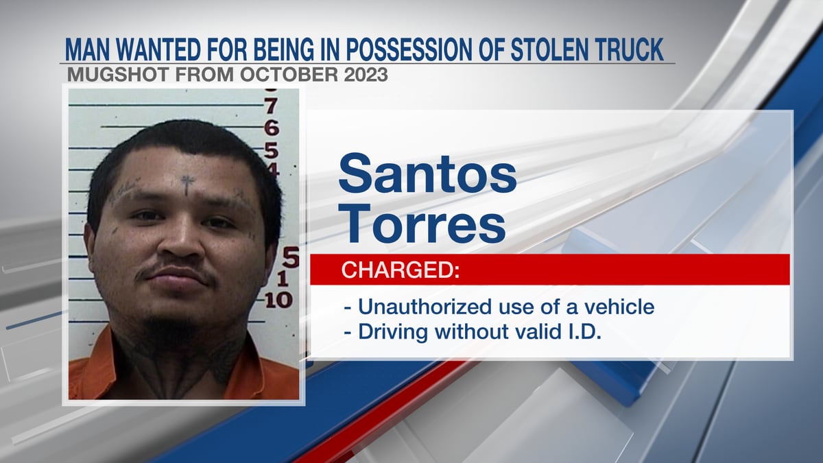 A warrant was issued for Torres after he was allegedly driving a vehicle reported as stolen,...