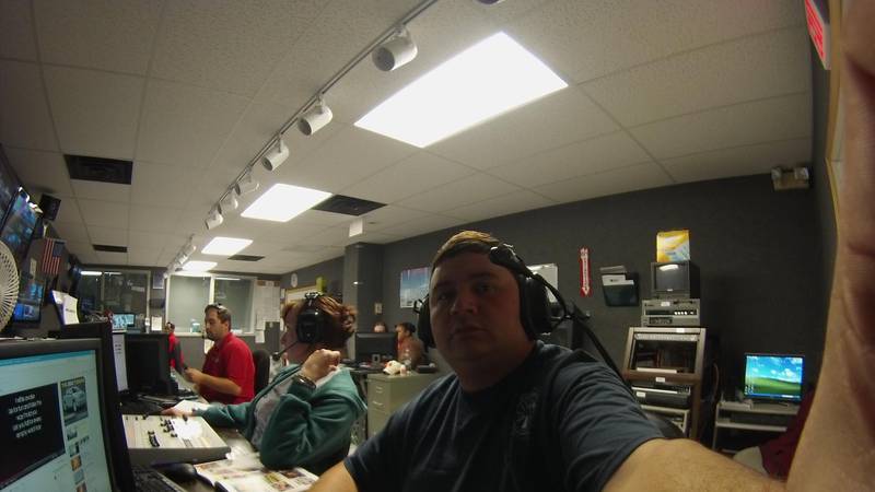 Gabriel Maldonado takes a selfie in KSWO's old audio booth. Maldonado has since been promoted...