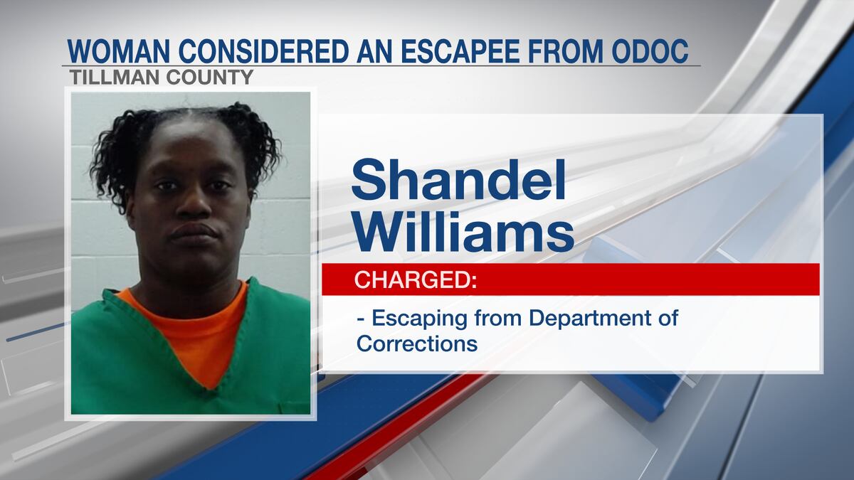 Williams is considered an escapee from the Department of Corrections after she disappeared...