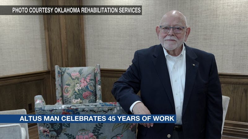 Altus resident Larry Duffy, who was born blind, celebrated his 45th year working for Western...